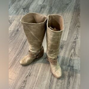 Gianni Bini Tan Weathered Knee-High Leather Boots Size 10M